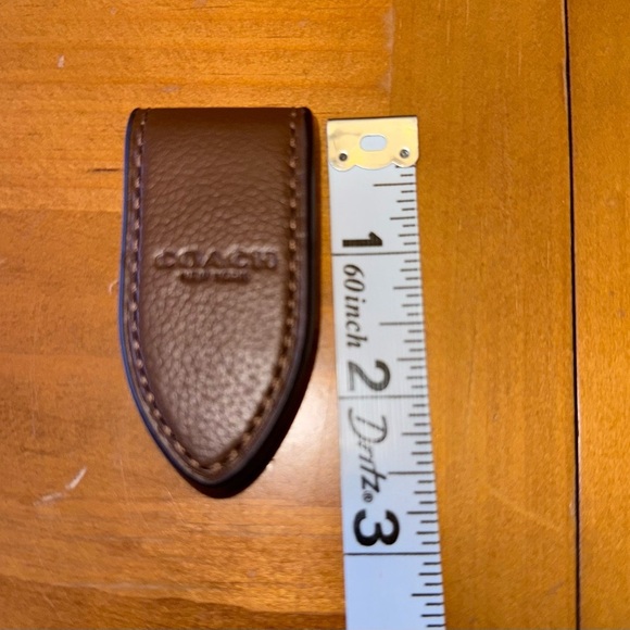 AUTHENTIC VINTAGE *COACH* MEN'S/UNISEX MAGNETIC BROWN LEATHER MONEY CLIP - Picture 6 of 7